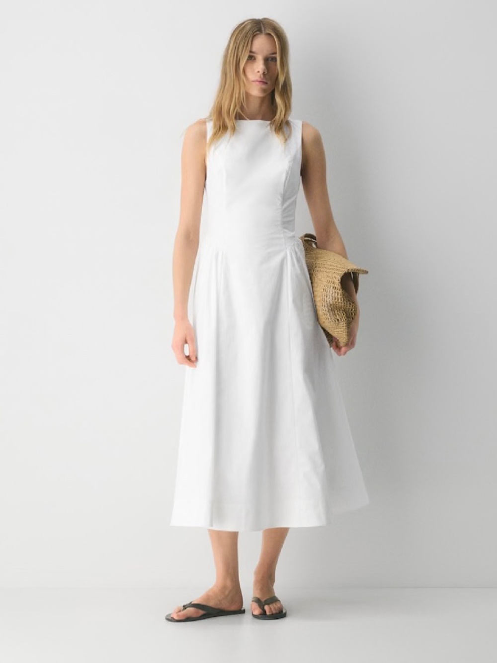 EUC ARITZIA x WILFRED - White Tina Poplin Dress, 2